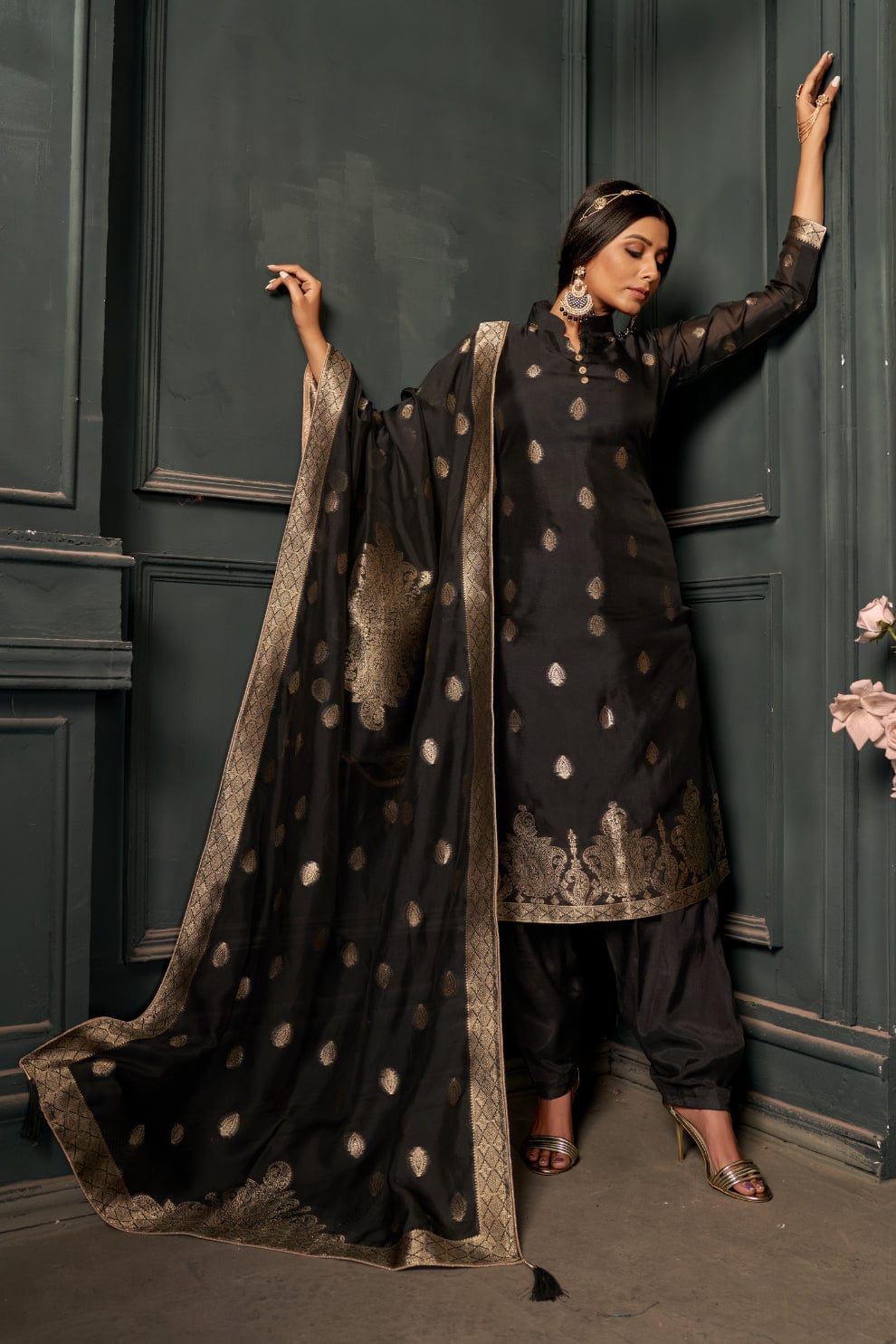 Black Ethnic Designer Indian Patiala Salwar Kameez Rayon Traditional Suit  Dress | eBay